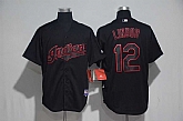 Cleveland Indians #12 Francisco Lindor Black Fashion Cool Base Stitched Jersey,baseball caps,new era cap wholesale,wholesale hats